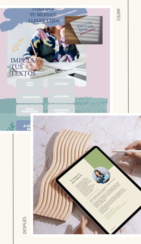 Antes y después, rebranding Gloria Marsé